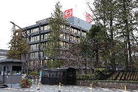 Hino Motor exterior, logo and signboard